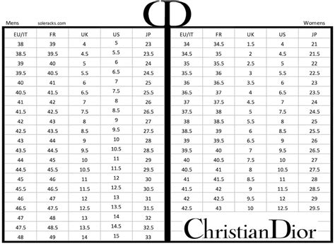 dior size chart women's clothing